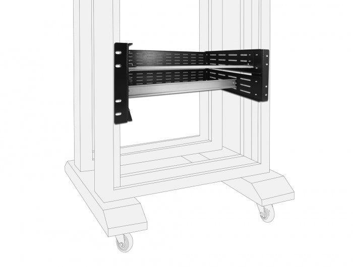 Delock 42632 19″ Din Rail Bracket 4U, Black