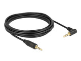 Delock 83760 Stereo Jack Cable 3.5 Mm 3 Pin Male > Male Angled 5 M Black