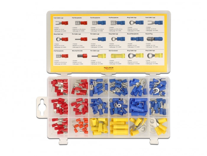 Delock 86513 Cable Connector Assortment Box 170 Pieces Coloured