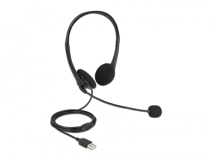 Delock 27179 Usb Stereo Headset With Volume Control For Pc And Laptop