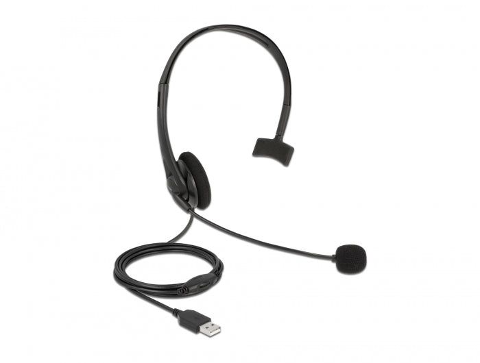 Delock 27177 Usb Mono Headset With Volume Control For Pc And Laptop