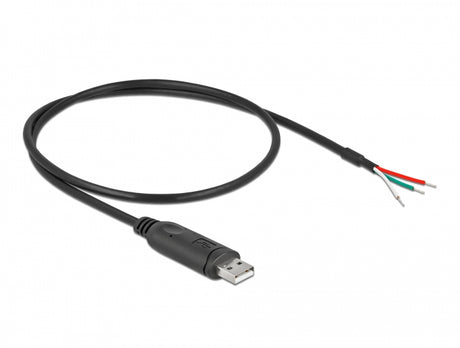 Delock 63497 Adapter Cable Usb 2.0 To Serial Rs-232 With 3 Open Wires 0.5 M