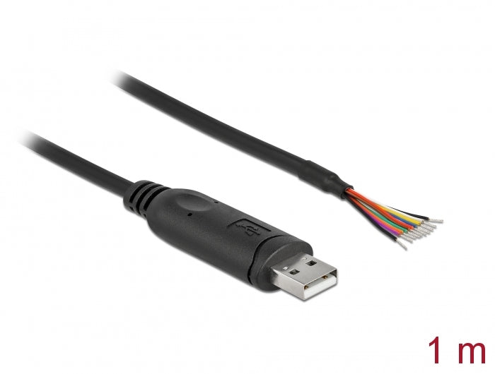 Delock 90524 Adapter Cable Usb 2.0 Type-A To Serial Rs-232 With 9 Open Wires