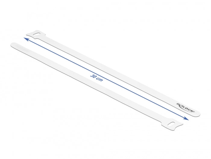 Delock 19524 Hook-And-Loop Cable Tie L 300 X W 12 Mm White 10 Pieces