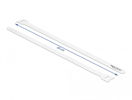 Delock 19524 Hook-And-Loop Cable Tie L 300 X W 12 Mm White 10 Pieces