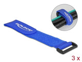 Delock 19536 Hook-And-Loop Cable Tie With Loop L 280 X W 38 Mm Blue 3 Pieces