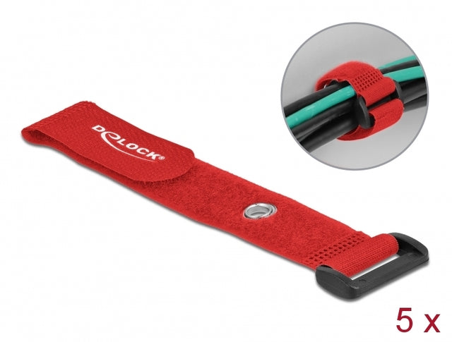 Delock 19545 Hook-And-Loop Cable Tie With Loop And Fastening Eyelet