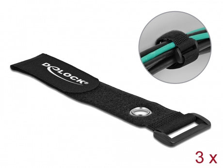 Delock 19549 Hook-And-Loop Cable Tie With Loop And Fastening Eyelet