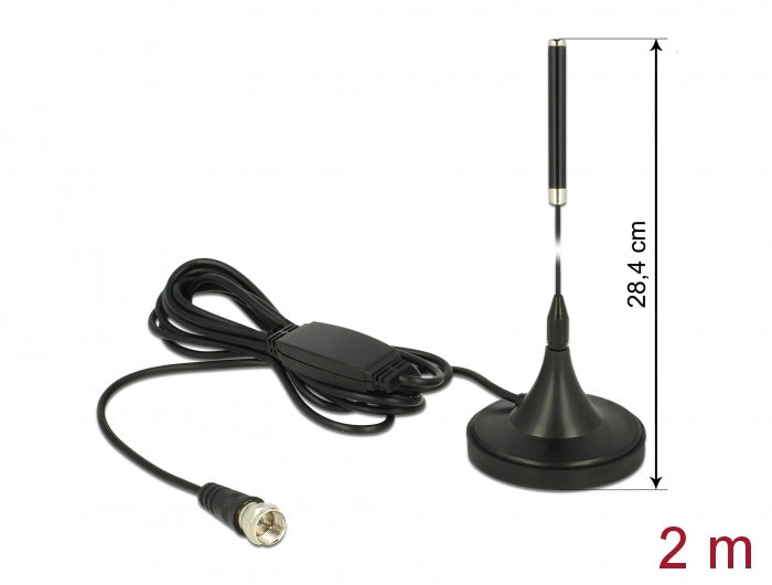 Delock 12413 Dab+ Antenna F Plug 21 Dbi Active Fixed Omnidirectional