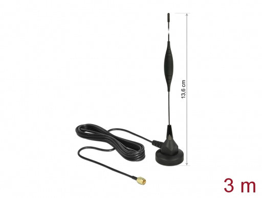 Delock 12422 Gsm Antenna Sma Plug 5 Dbi Fixed Omnidirectional With Base