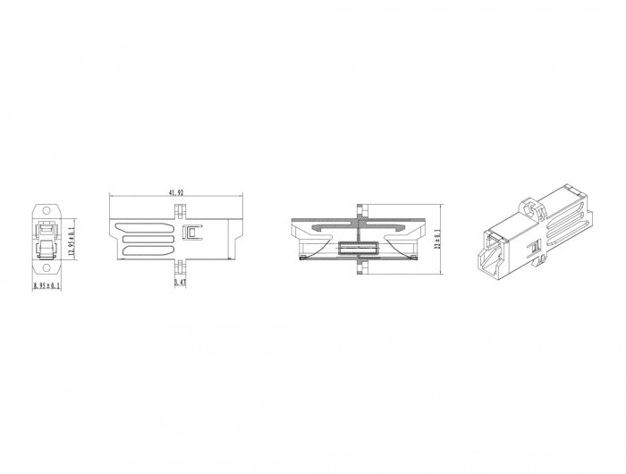 Delock 86944 Optic Fiber Coupler E2000 Simplex Female To Simplex Female