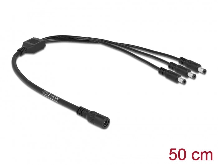 Delock 83021 Cable Dc Splitter 5.5 X 2.1 Mm 1 X Female To 3 X Male