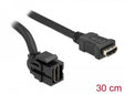 Delock 86854 Keystone Module Hdmi Female 250° > Hdmi Female With Cable Black