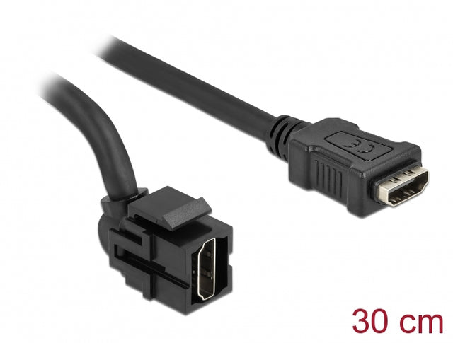 Delock 86854 Keystone Module Hdmi Female 250° > Hdmi Female With Cable Black