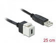 Delock 86382 Keystone Module Usb 2.0 C Female > Usb 2.0 A Male With Cable