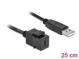 Delock 86378 Keystone Module Usb 2.0 C Female > Usb 2.0 A Male With Cable