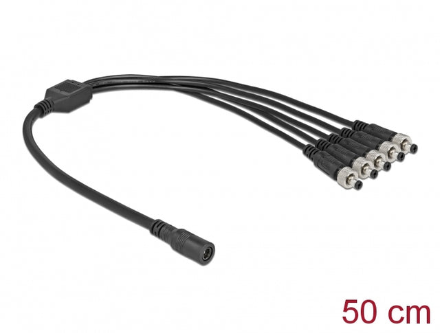 Delock 86590 Dc Splitter Cable 5.5 X 2.1 Mm 1 X Female To 5 X Male Screwable