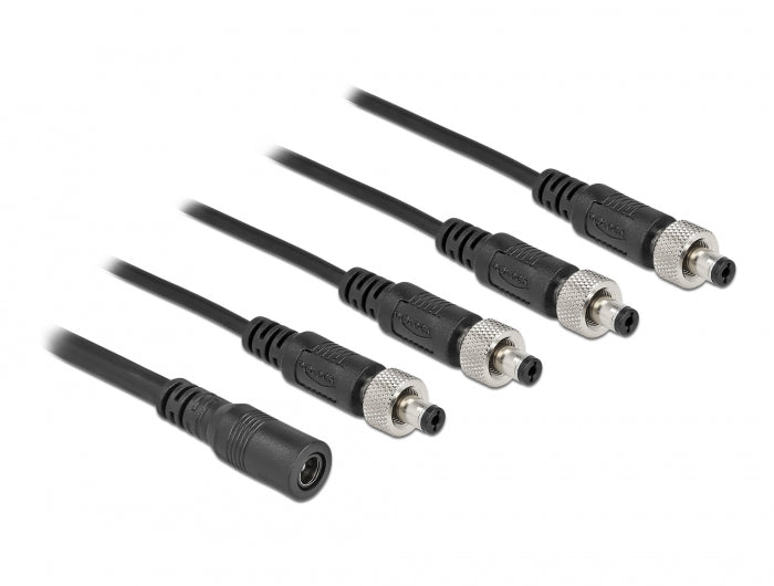 Delock 86588 Dc Splitter Cable 5.5 X 2.1 Mm 1 X Female To 4 X Male Screwable