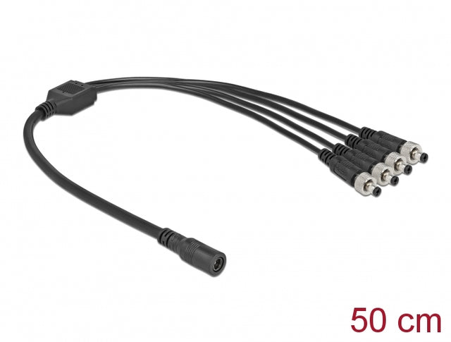 Delock 86588 Dc Splitter Cable 5.5 X 2.1 Mm 1 X Female To 4 X Male Screwable