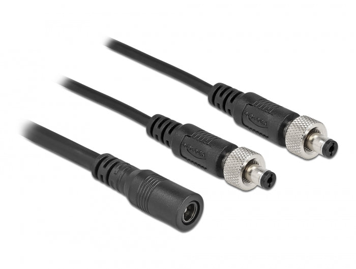 Delock 86571 Dc Splitter Cable 5.5 X 2.1 Mm 1 X Female To 2 X Male Screwable