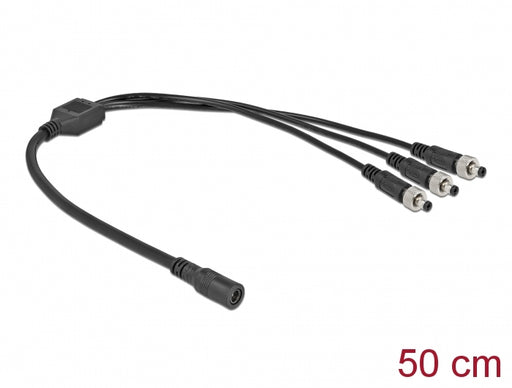 Delock 86572 Dc Splitter Cable 5.5 X 2.1 Mm 1 X Female To 3 X Male Screwable