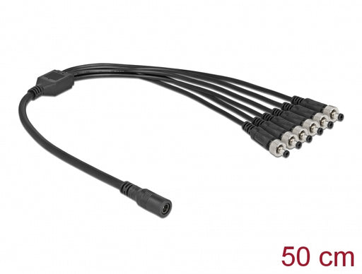 Delock 86591 Dc Splitter Cable 5.5 X 2.1 Mm 1 X Female To 6 X Male Screwable