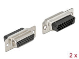 Delock 66724 D-Sub Hd 26 Pin Crimp Female, Metal, 2 Pieces