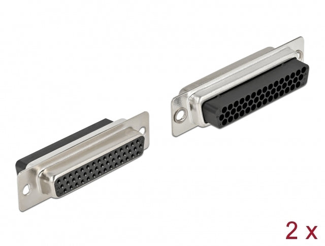 Delock 66725 D-Sub Hd 44 Pin Crimp Female, Metal, 2 Pieces