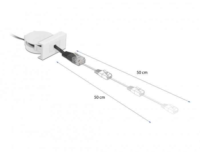 Delock 81361 Easy 45 Module Network Retractable Cable Rj45 Cat.5E Black