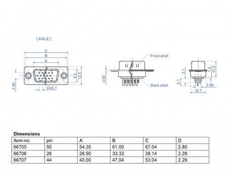 Delock 66706 D-Sub Hd 26 Pin Male Metal, Solder Version, 4 Pieces