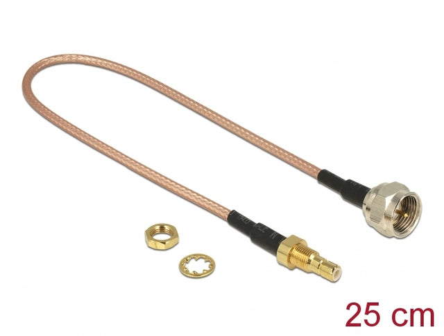 Delock 13025 Antenna Cable F Plug > Smb Jack Bulkhead Rg-316 25 Cm