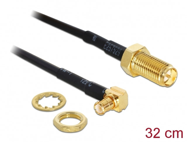 Delock 88472 Antenna Cable Rp-Sma Jack Bulkhead To Mcx Plug 90° 320 Mm