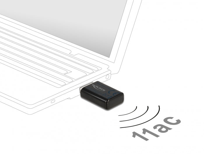 Delock 12550 Usb 3.0 Dual Band Wlan Ac/A/B/G/N Micro Stick 867 + 300 Mbps