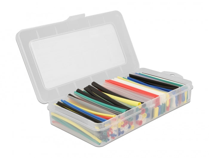 Delock 20736 Heat Shrink Tube Assortment Box, Shrinkage Ratio 2:1, 196 Pieces