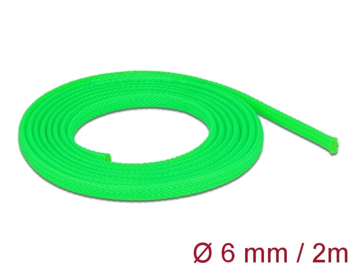 Delock 20739 Braided Sleeve Stretchable 2 M X 6 Mm Green