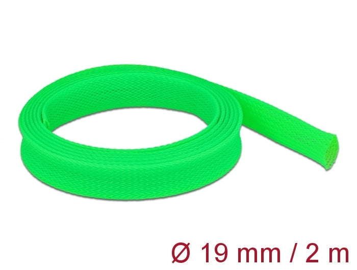 Delock 20744 Braided Sleeve Stretchable 2 M X 19 Mm Green