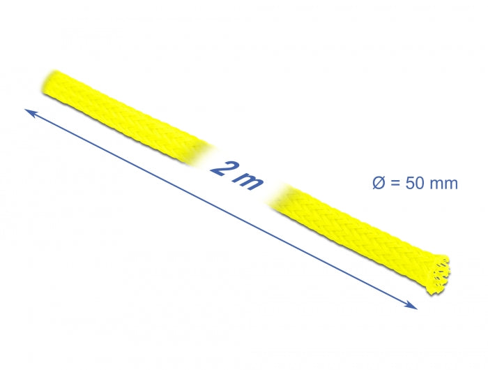 Delock 20760 Braided Sleeve Stretchable 2 M X 50 Mm Yellow