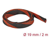 Delock 20743 Braided Sleeve Stretchable 2 M X 19 Mm Black-Red