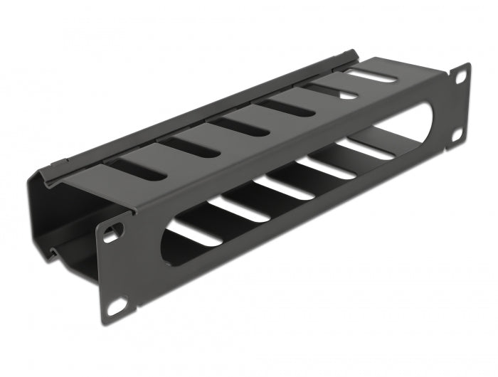 Delock 66843 10″ Cable Management Routing Panel With Opening 1U Black