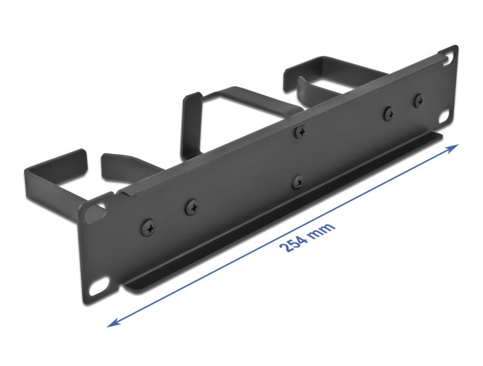 Delock 66847 10″ Cable Management Routing Panel With 3 Metal Hooks