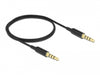 Delock 66075 Stereo Jack Cable 3.5 Mm 4 Pin Male To Male Ultra Slim 0.5 M Black