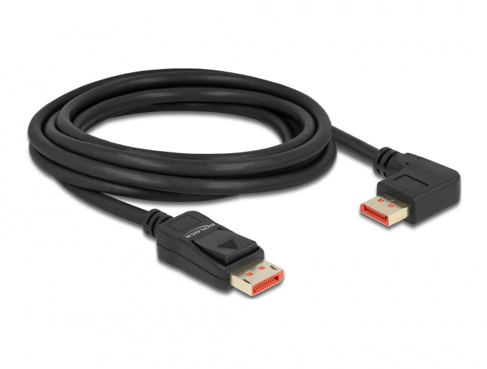 Delock 87048 Displayport Cable Male Straight To Male 90° Left Angled