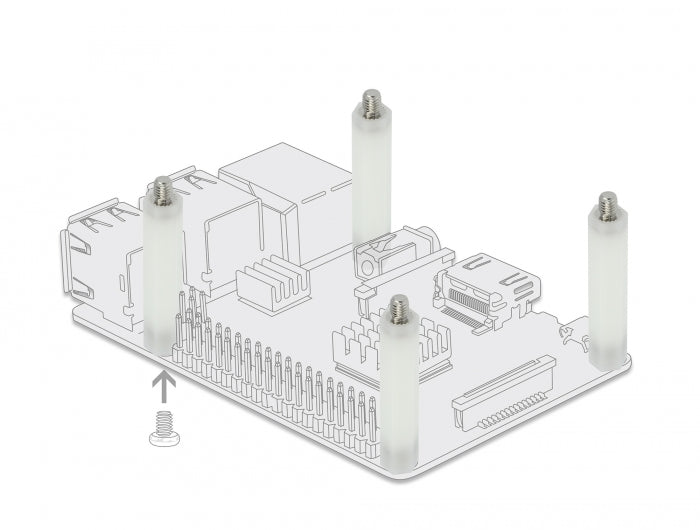 Delock 60241 Standoff M5 X M4, Hexagon, Inside / Outside, 50 Mm Natural 4 Pcs