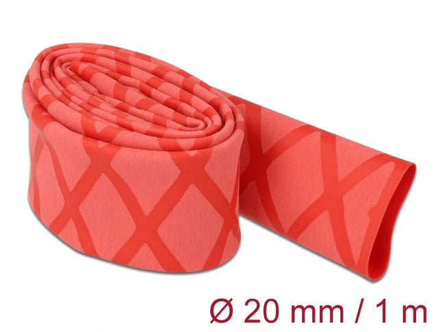 Delock 19594 Heat Shrink Tube X-Pattern Non-Slip 1 M X 20 Mm Red