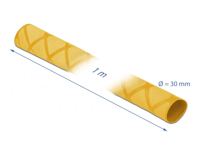 Delock 19599 Heat Shrink Tube X-Pattern Non-Slip 1 M X 30 Mm Yellow
