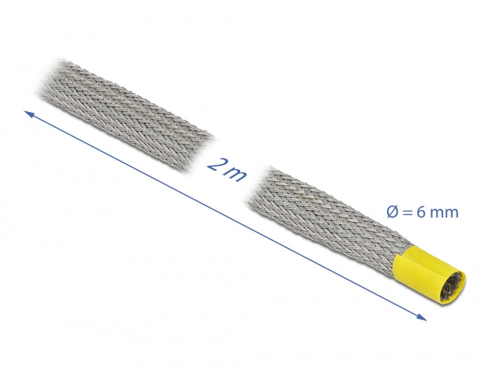 Delock 20787 Braided Sleeve For Emc Shielding Stretchable 2 M X 6 Mm