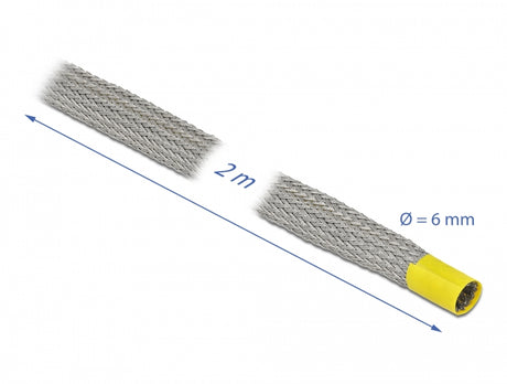 Delock 20787 Braided Sleeve For Emc Shielding Stretchable 2 M X 6 Mm