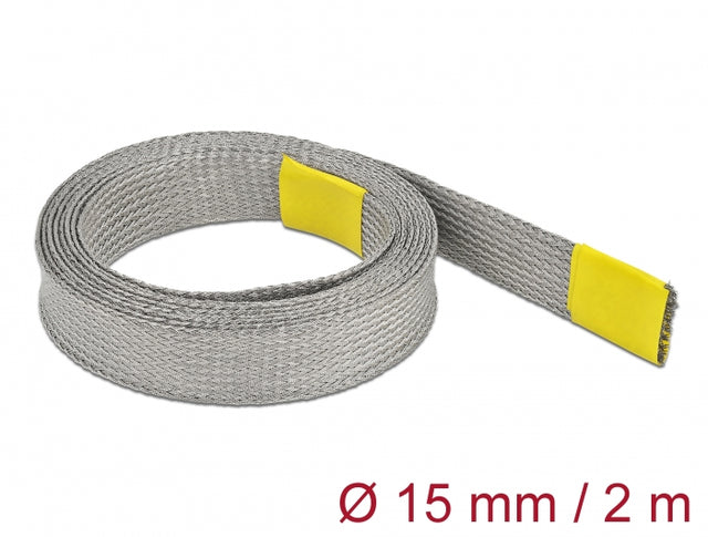 Delock 20789 Braided Sleeve For Emc Shielding Stretchable 2 M X 15 Mm