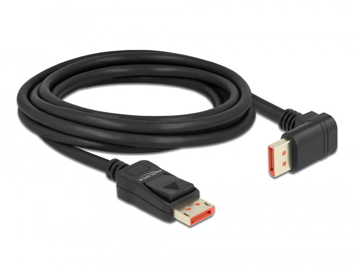 Delock 87052 Displayport Cable Male Straight To Male 90° Downwards Angled