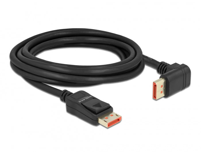 Delock 87056 Displayport Cable Male Straight To Male 90° Upwards Angled